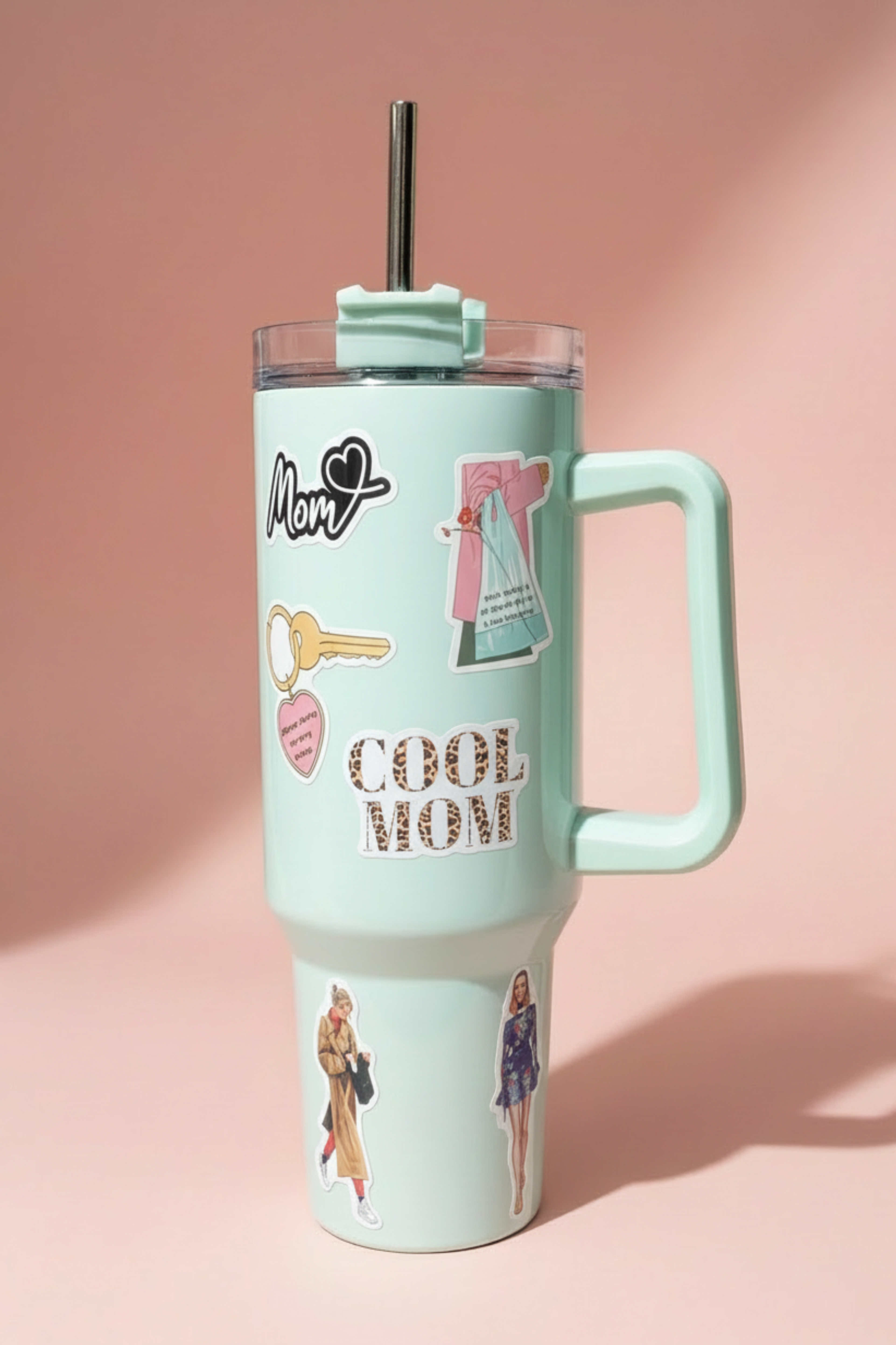 Tumbler Mint Green con Stickers